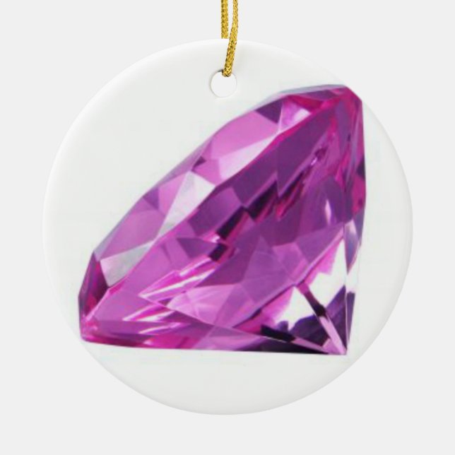 Amethyst 01, February, Birthstone Ceramic Tree Decoration (Front)