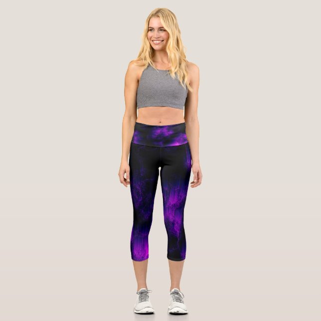 Amethyst Abstract Capri Leggings (Front)