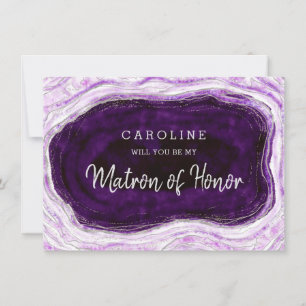 Amethyst Agate Geode Matron of Honour Proposal Car