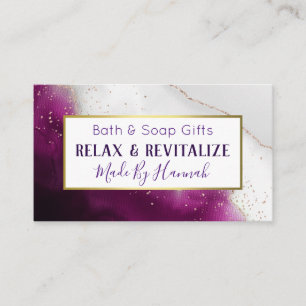 Amethyst Agate Handmade Bath Bomb Soak Soap Business Card