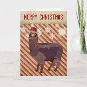 Amethyst Alpaca Christmas Card