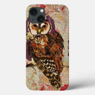 Amethyst & Amber Owl Floral  iPad Case