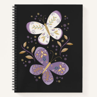 Amethyst and Gold Butterflies Notebook