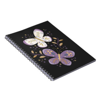 Amethyst and Gold Butterflies Notebook