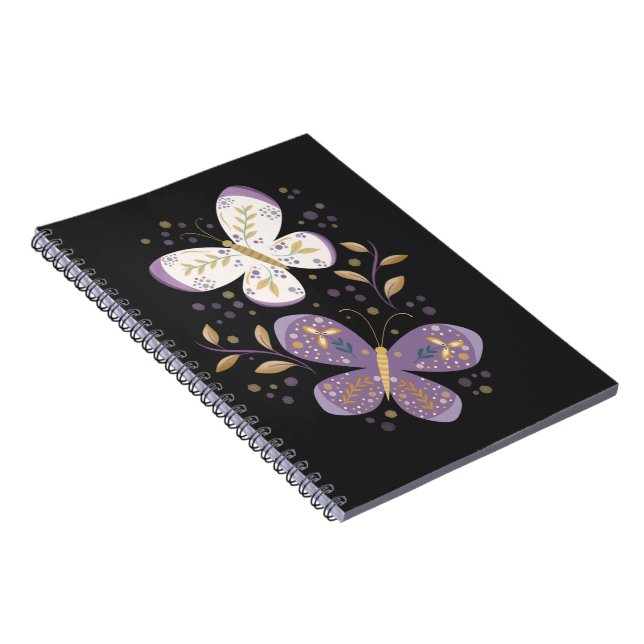 Amethyst and Gold Butterflies  Notebook (Right Side)
