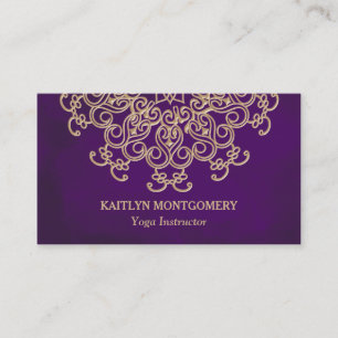 Amethyst and Gold Mandala Business Card