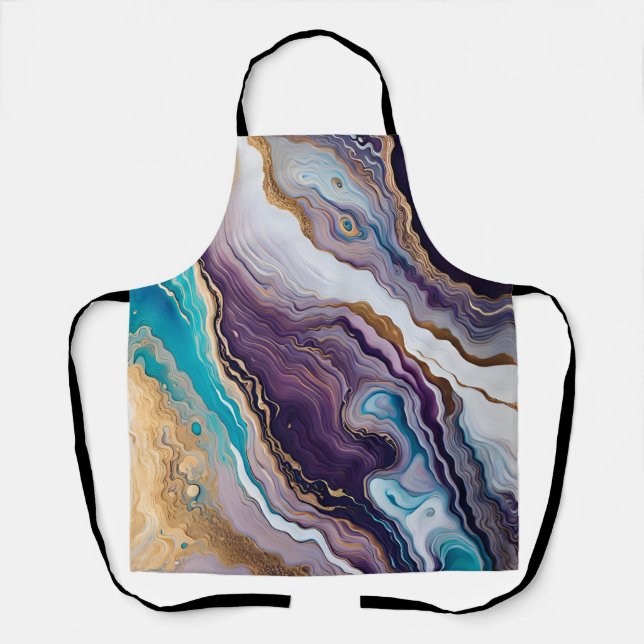 Amethyst and Turquoise Abstract  Apron (Front)