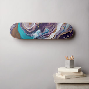Amethyst and Turquoise Abstract  Skateboard
