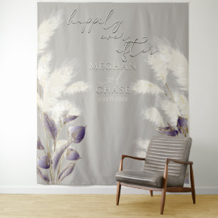 Amethyst Anthurium Ivory Pampas Grass Tapestry