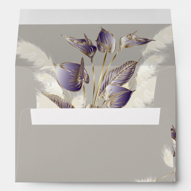 Amethyst Anthurium Pampas Grass Envelope (Back (Bottom))