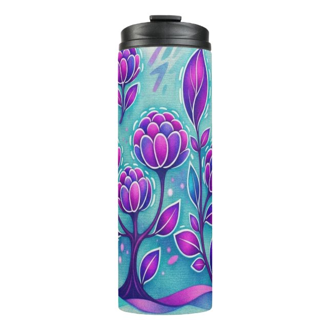Amethyst Bloom Thermal Tumbler (Front)