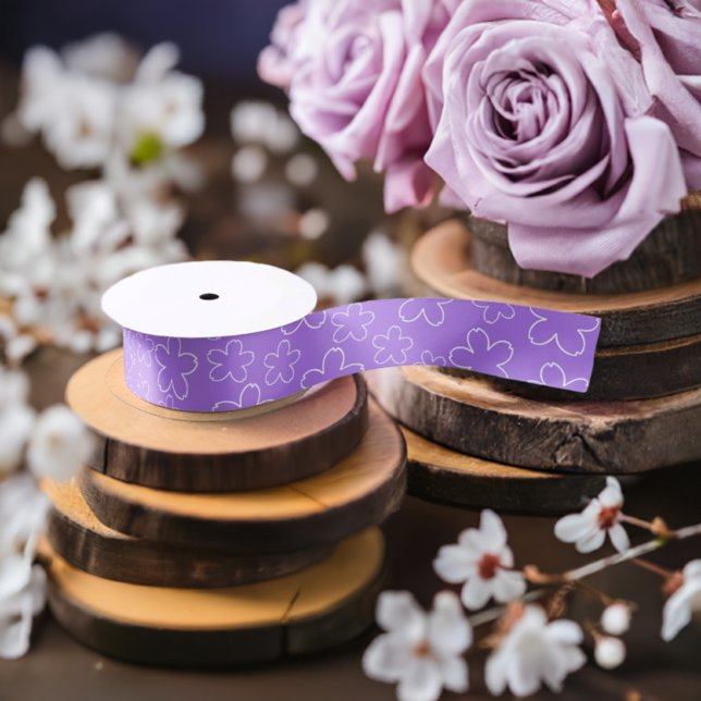 Amethyst Blossom Satin Ribbon (Small Amethyst Blossom Satin Ribbon)
