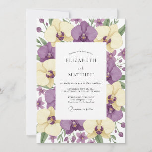 Amethyst Butter Orchid Wedding Invitation