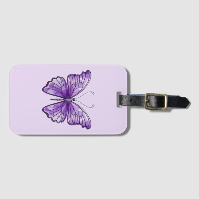 Amethyst Butterfly Luggage Tag (Front Horizontal)