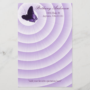 Amethyst Butterfly Stationery