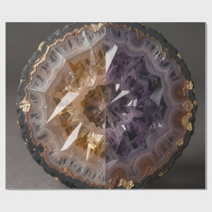 Amethyst Citrine Split Geode Crystal Luxury Wrapping Paper