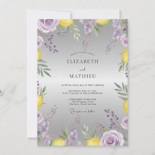 Amethyst Citron Wildflower Wedding Invitation