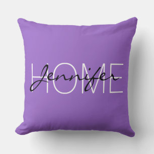 Amethyst colour home monogram cushion