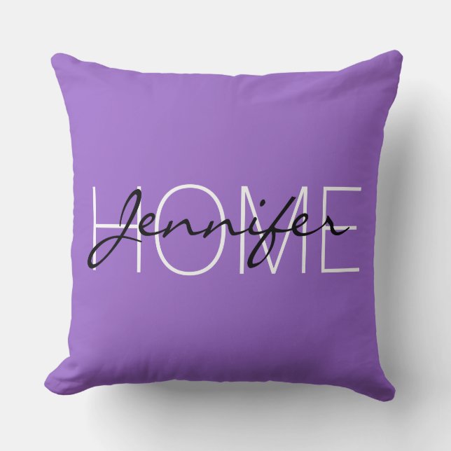 Amethyst colour home monogram cushion (Front)