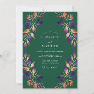 Amethyst Copper Vine Wedding Invitation