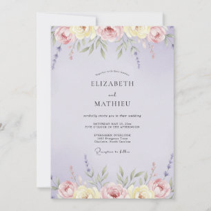 Amethyst Cream Wildflower Wedding Invitation