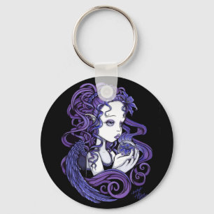 "Amethyst" Crystal Ball Angel Art keychain