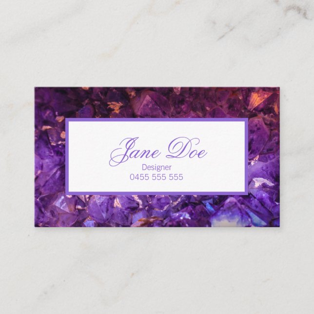 Amethyst Crystal Business Card (Front)