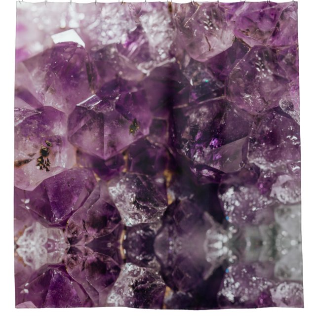 Amethyst Crystal Cleansing Energy Shower Curtain (Front)