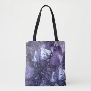 Amethyst Crystal Cluster Tote Bag