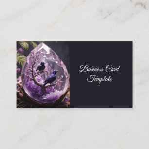 Amethyst Crystal - Crows Blackbird Ravens Business Card