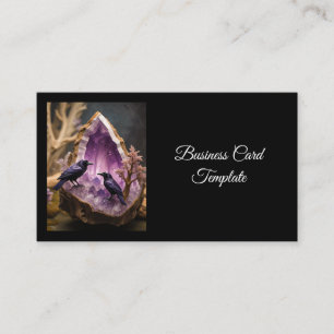 Amethyst Crystal - Crows Blackbird Ravens Business Card
