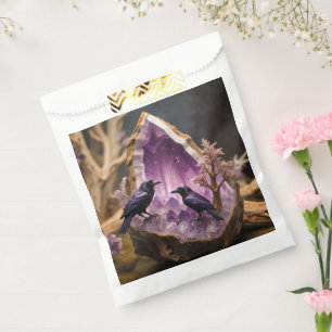 Amethyst Crystal - Crows Blackbird Ravens Favour Bags