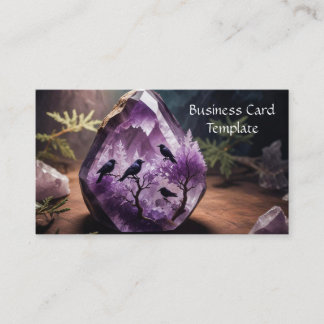 Amethyst Crystal Energy Ravens Business Card