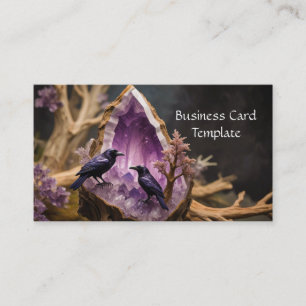 Amethyst Crystal Energy Ravens Business Card