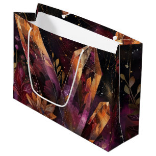 Amethyst Crystal Galaxy Celestial Pattern Large Gift Bag