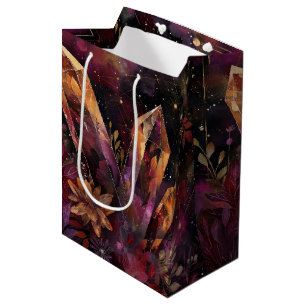 Amethyst Crystal Galaxy Celestial Pattern Medium Gift Bag