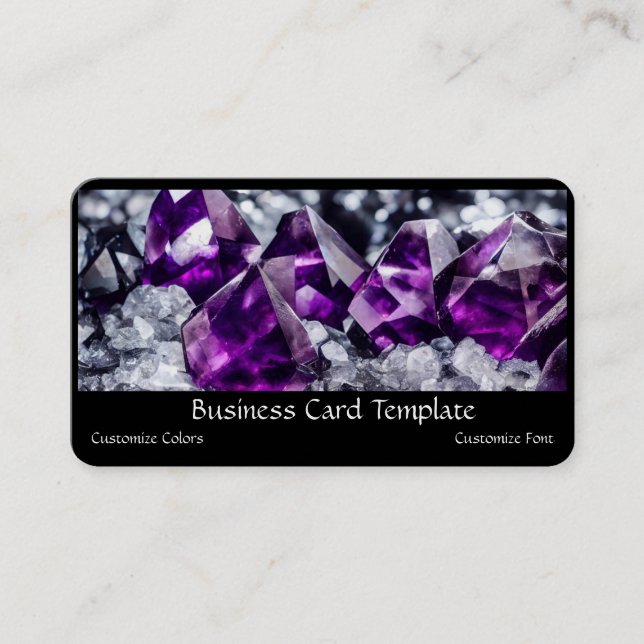 Amethyst Crystal Healing Business Card (Front)