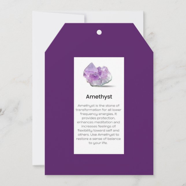Amethyst Crystal Meaning Jewellery Display Card (Front)