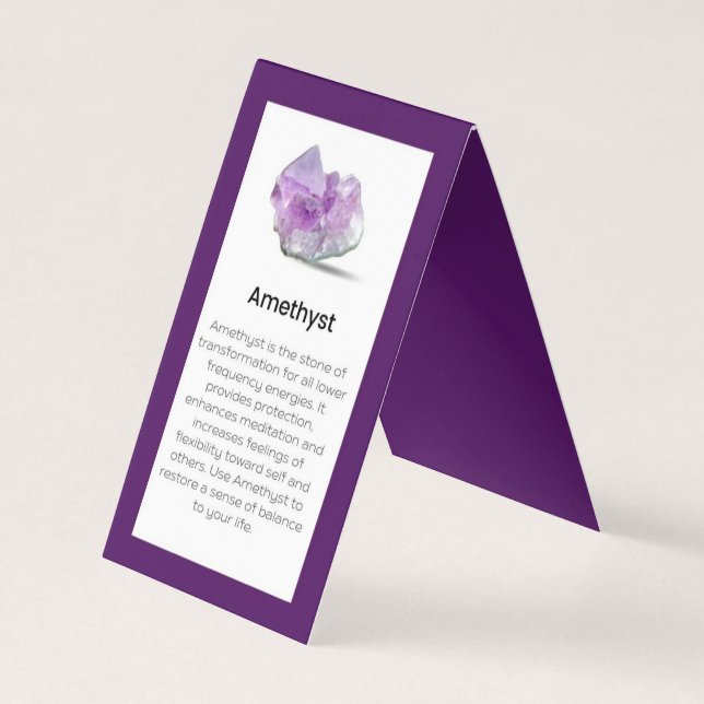 Amethyst Crystal Meaning Jewellery Display Card (Front)