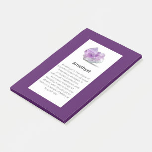 Amethyst Crystal Meaning Jewellery Display Card Post-it Notes