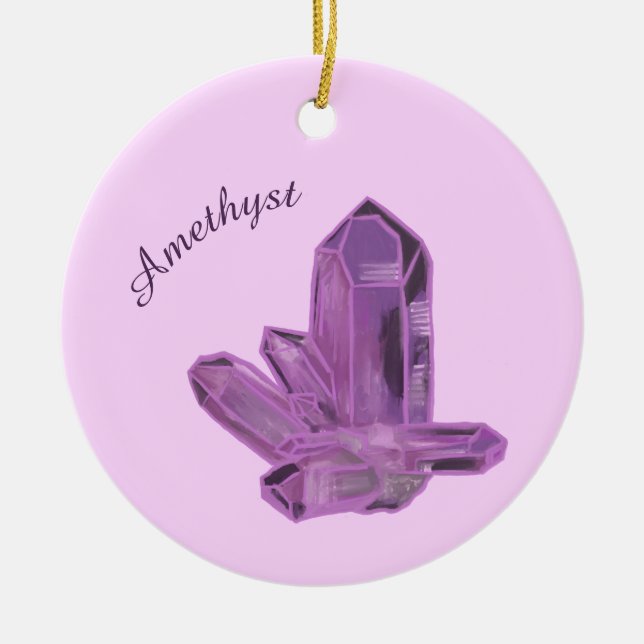 Amethyst Crystal Ornament – Protection & Calm  (Front)