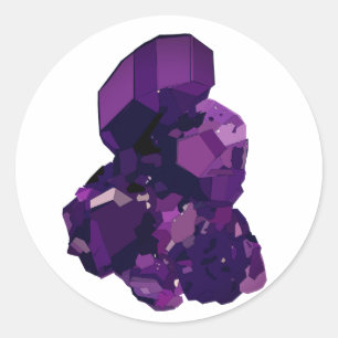Amethyst Crystal Stone Art  Sticker