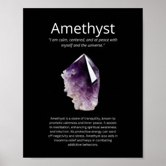 Amethyst Crystal Stone Meaning Poster