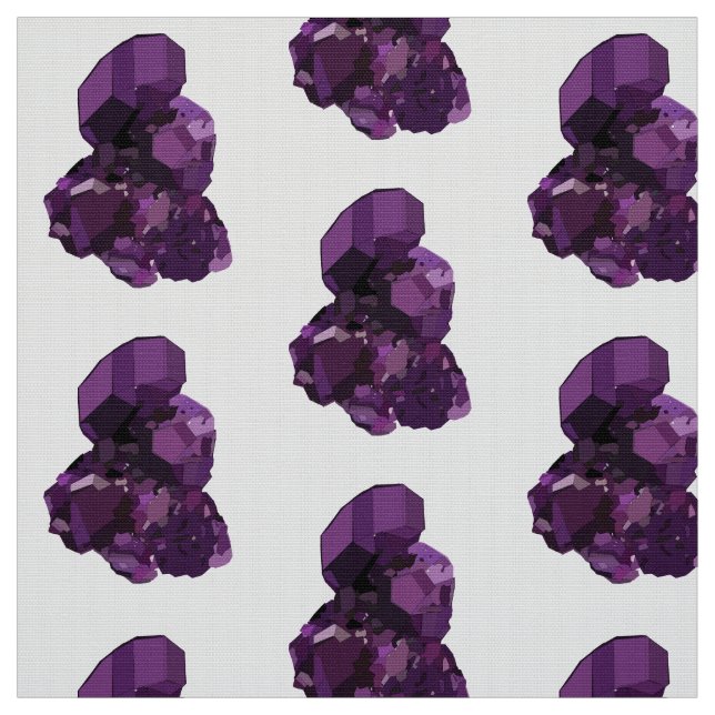 Amethyst Crystal Stone Polyester Poplin Fabric (Swatch)