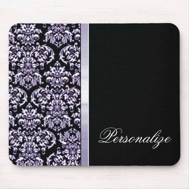 Amethyst Damask Ribbon Mousepad (Front)