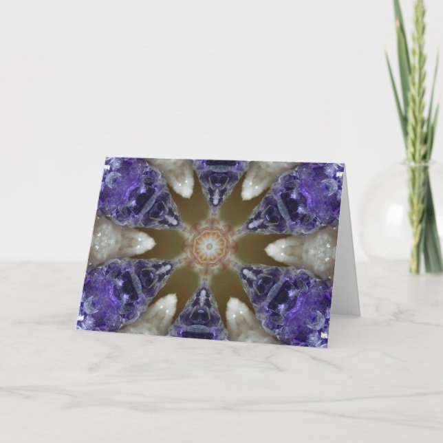 Amethyst Delight Crystal Mandala Card (Front)