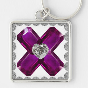 Amethyst Diamond Art, Purple Keychain