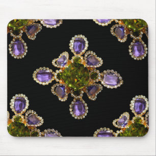 Amethyst, Diamonds, rhinestones, Emeralds Clutch Mouse Mat
