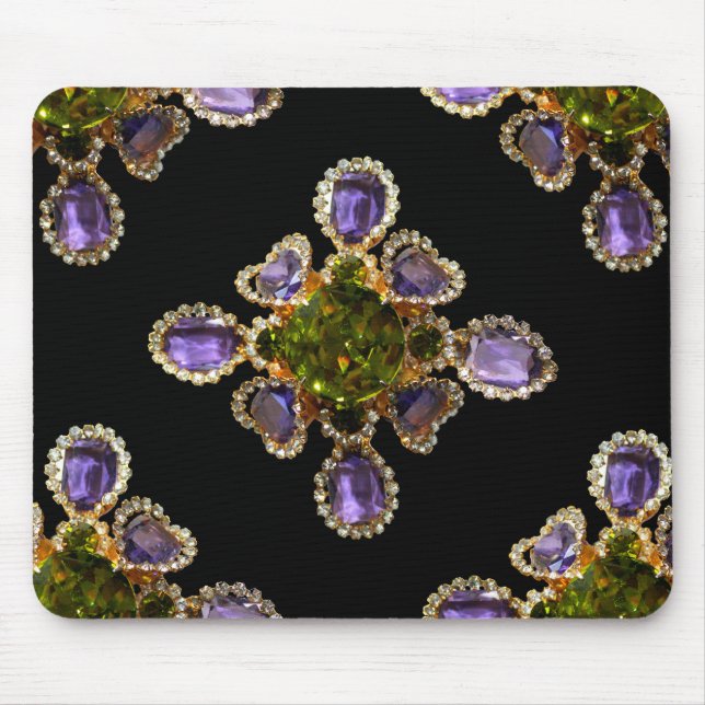 Amethyst, Diamonds, rhinestones, Emeralds Clutch Mouse Mat (Front)