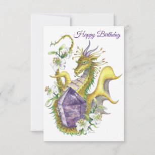 Amethyst Dragon (Pisces) - Birthday card